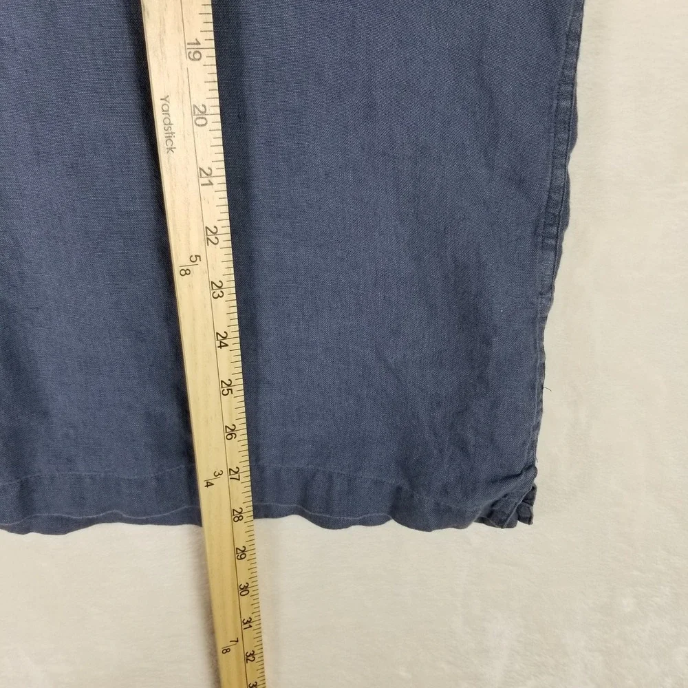Banana Republic Linen Shirt Mens XL Blue Short Sleeve Button Down Casual 158s